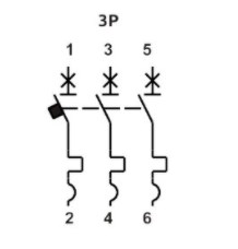 Схема принципиальная подключения выключателя FB1-63 ECO 3P B5