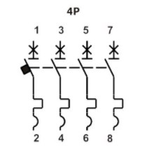 Схема принципиальная выключателя FB1-63 ECO 4P B1
