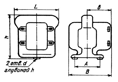 Габаритные и установочные размеры унифицированного низкочастотного дросселя Д207НВ