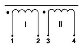 Электрическая принципиальная схема дросселей с двумя одинаковыми обмотками Д16Н
