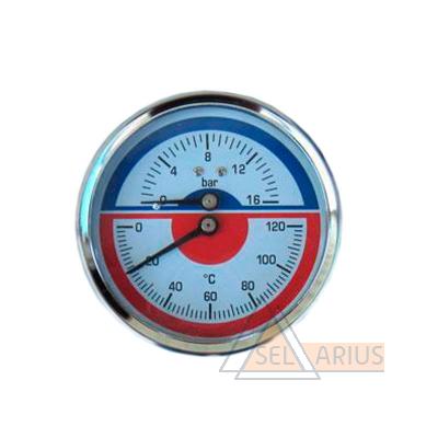 Фото термоманометра 10 bar/120C осевого (индикатор давления и температуры)